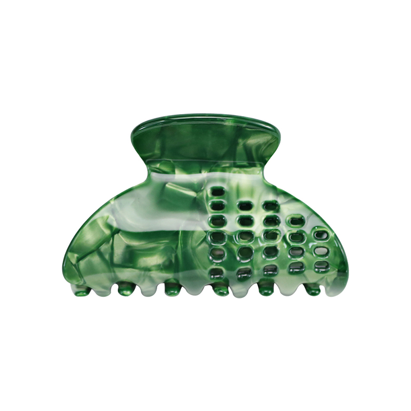 Clip para garra de cabello de acetato en forma de abanico con rejilla en la superficie