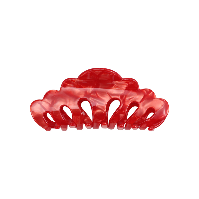 Clip para garra de cabello con acetato de dientes curvos en forma de abanico