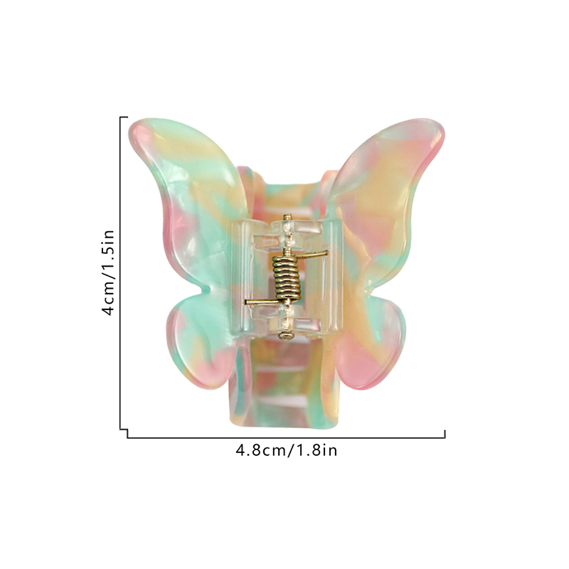 Clip para garra de cabello con acetato de apariencia de mariposa de colores