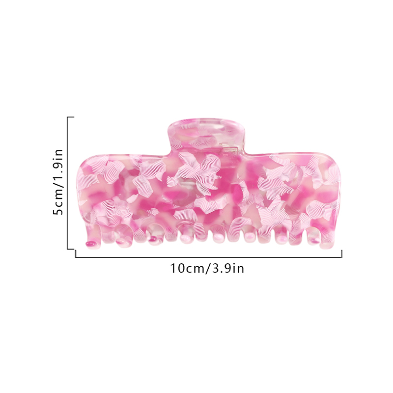 Clip rectangular para garras de acetato para el cabello con bordes redondeados