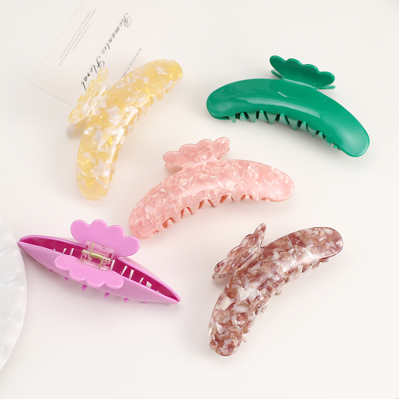 Clip para garras de cabello con acetato de mariposa de dientes afilados