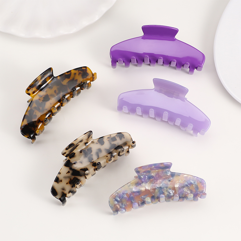 Clip para garra de cabello de acetato simple, transparente y suave