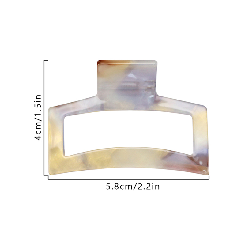 Clip para garra de cabello de acetato rectangular curvo