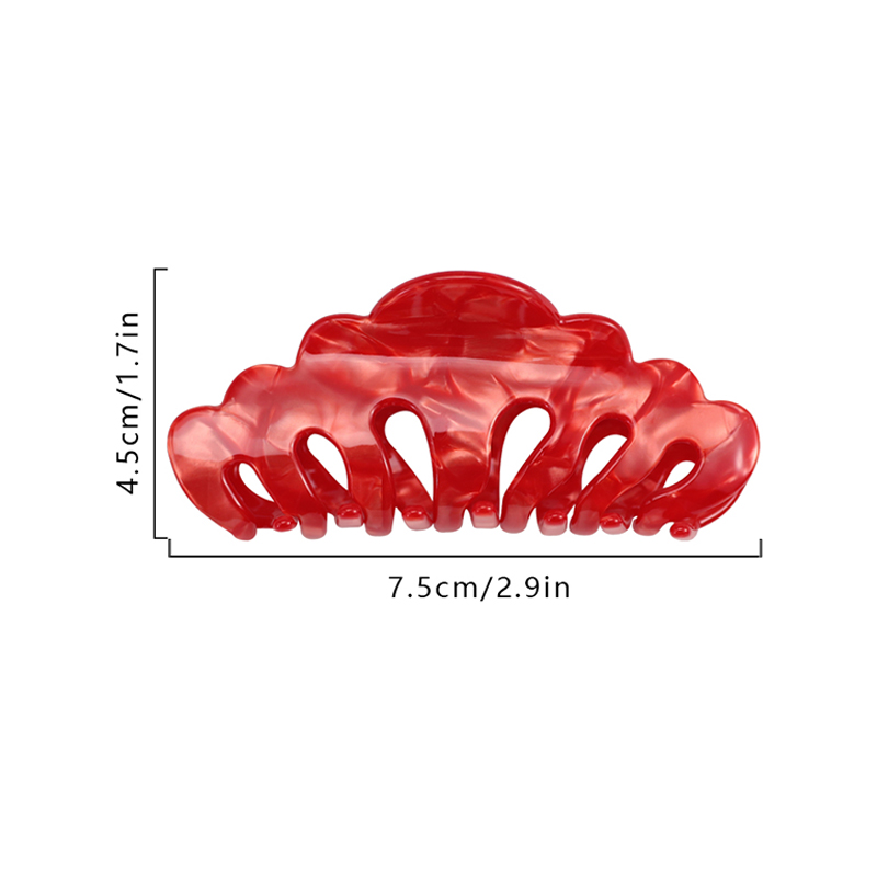 Clip para garra de cabello con acetato de dientes curvos en forma de abanico