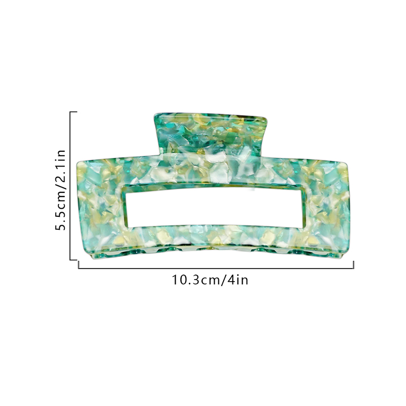 Clip rectangular para garra de cabello de acetato de espesor largo