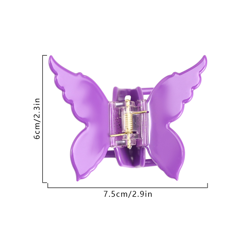 Clip simétrico para garras de cabello con acetato de alas de mariposa