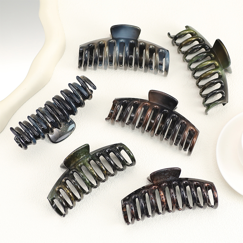 Clip para garra de cabello de plástico con inyección de quilla brillante