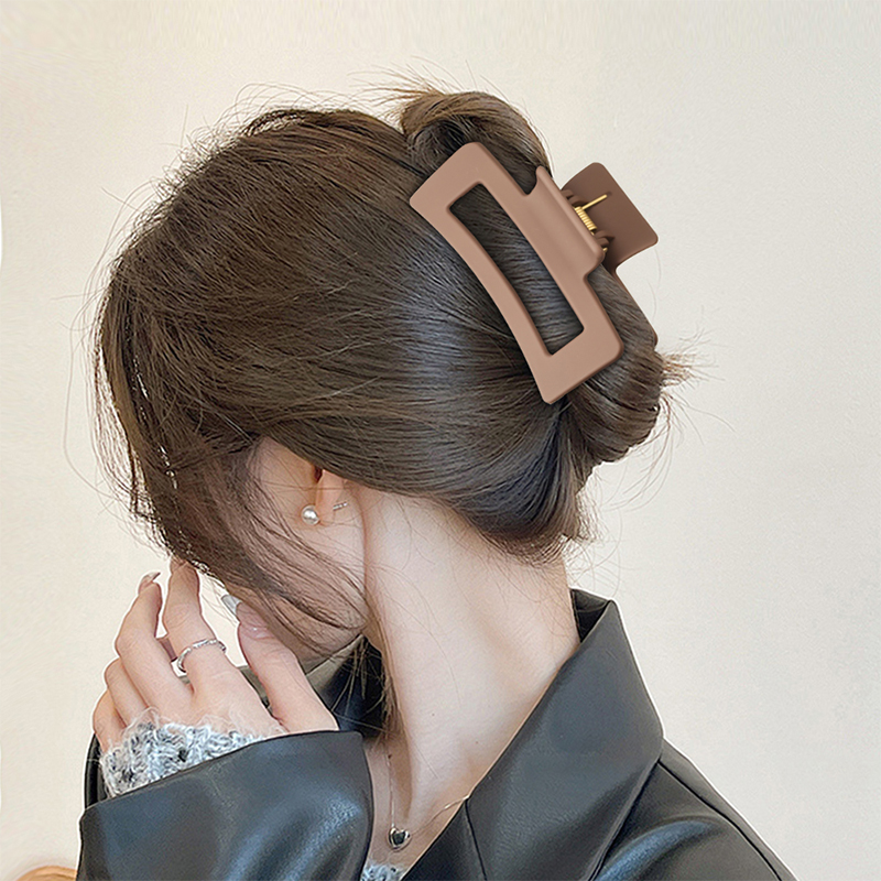 Clip para garra de cabello de plástico con inyección rectangular redondeada