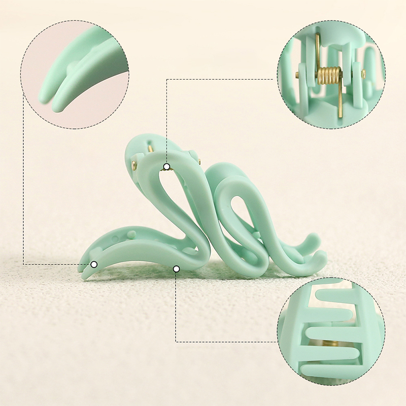 Clip para garra de cabello de plástico con inyección de goma de serpiente