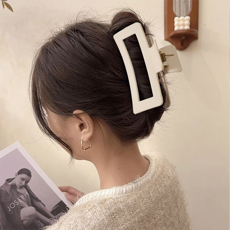 Clip rectangular de plástico para garras de cabello inyectado