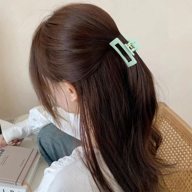  Clip cuadrado de goma con clip de plástico para garras de cabello inyectado