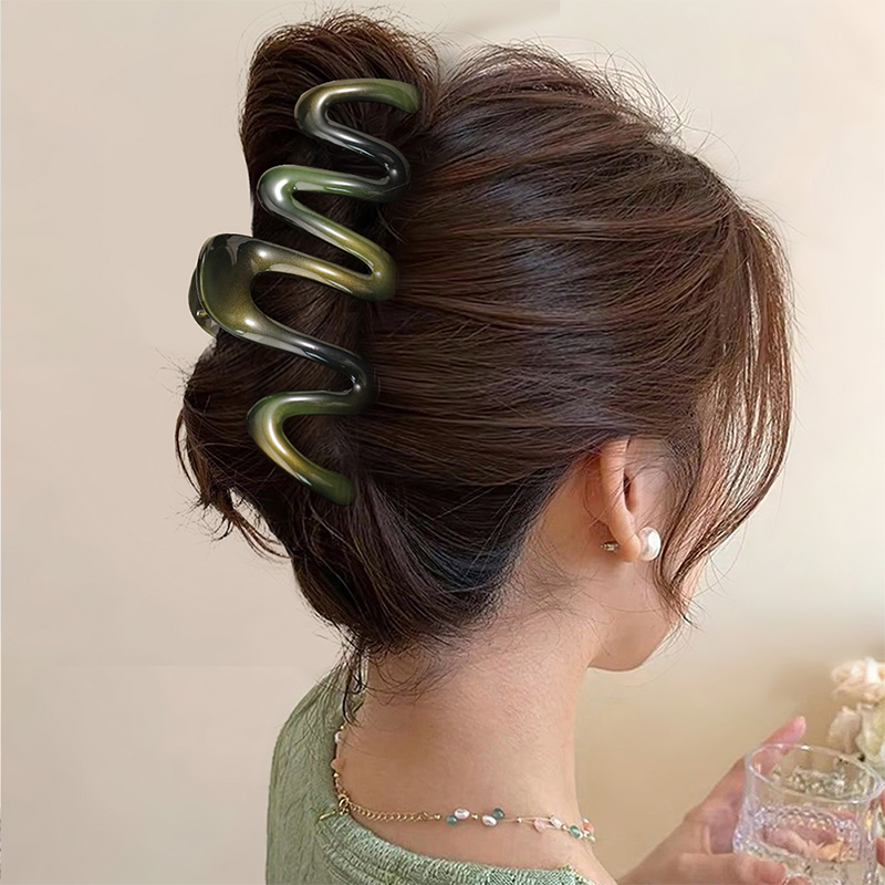 Clip para garra de cabello de plástico con inyección curva