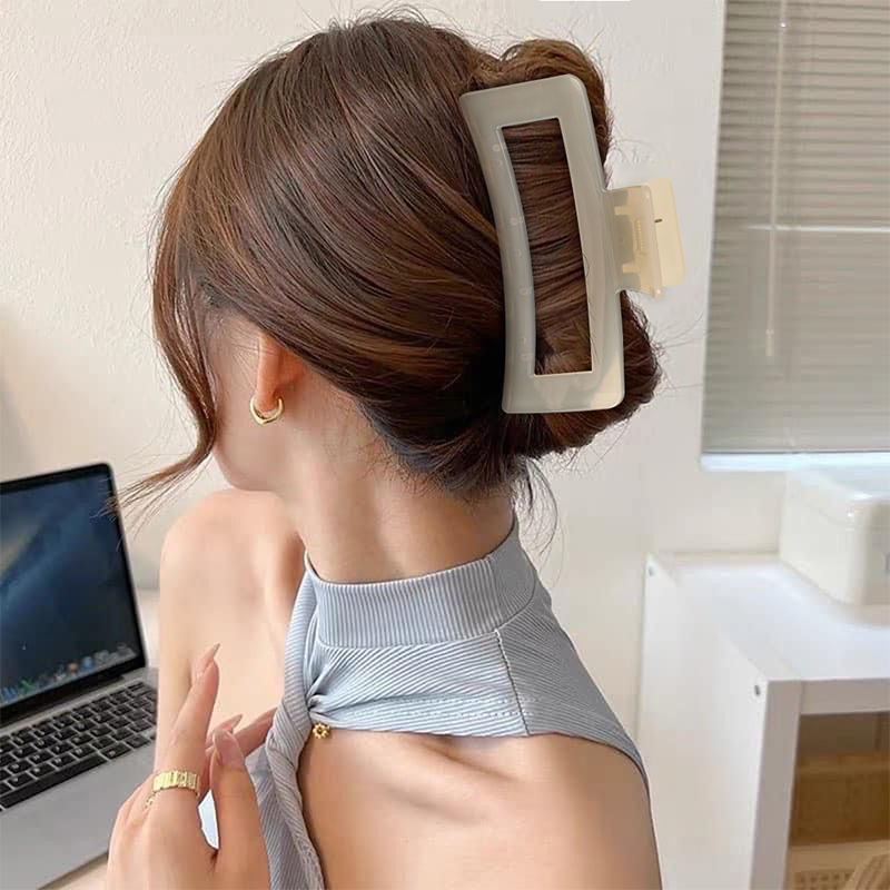Clip rectangular de plástico para garras de cabello inyectado