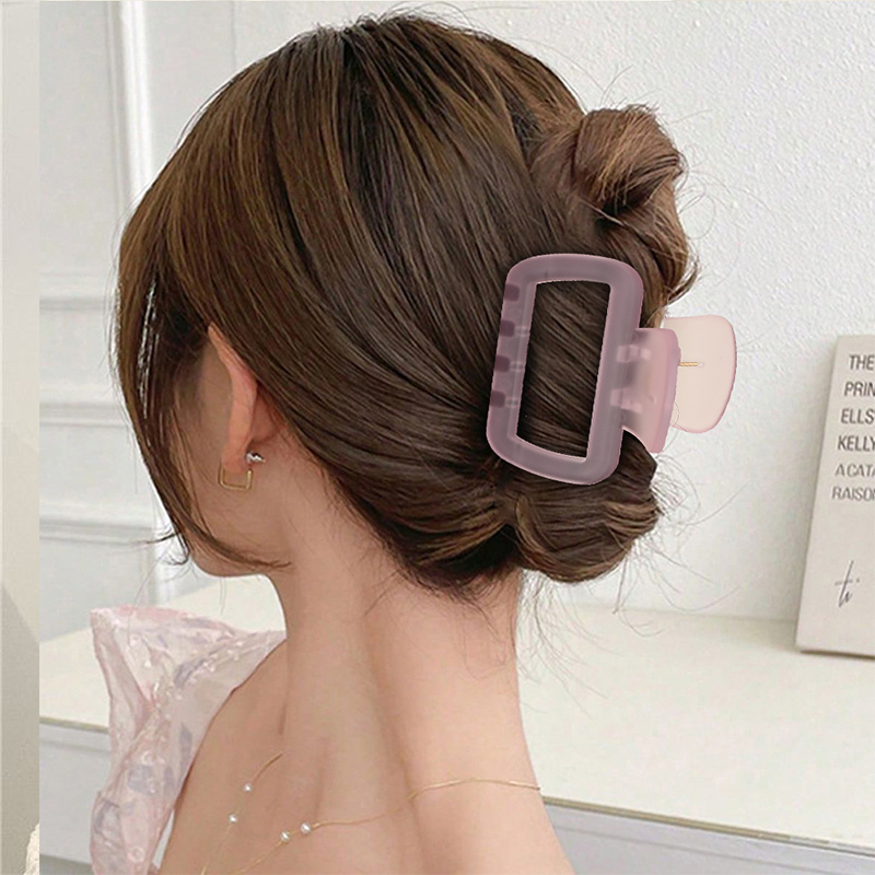 Clip de pinza para el cabello de plástico con inyección trapezoidal redondeada