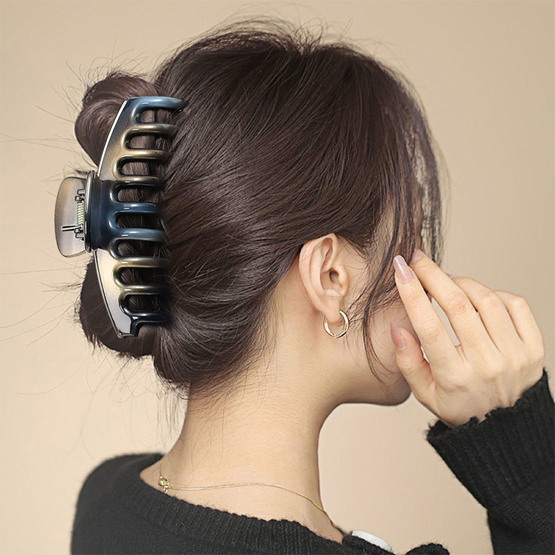 Clip para garra de cabello de plástico con inyección de quilla brillante