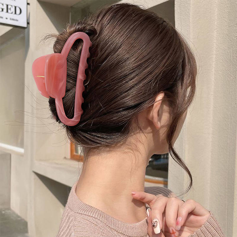 Clip para garra de cabello de plástico con inyección de Butto ovalado