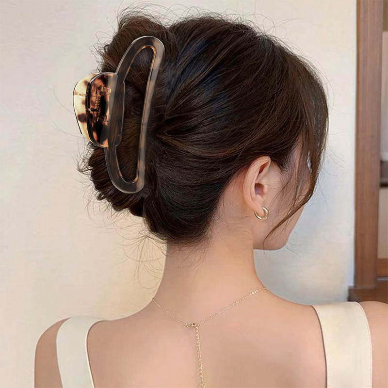 Clip para garra de cabello de plástico con inyección de Butto ovalado