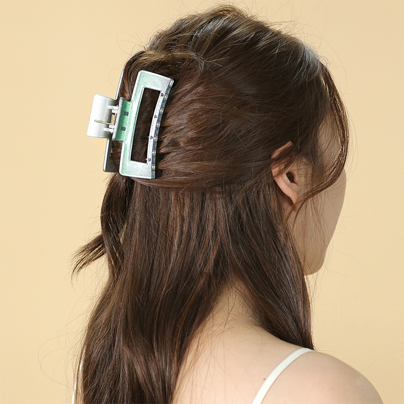 Clip para garra de cabello de plástico con inyección rectangular redondeada
