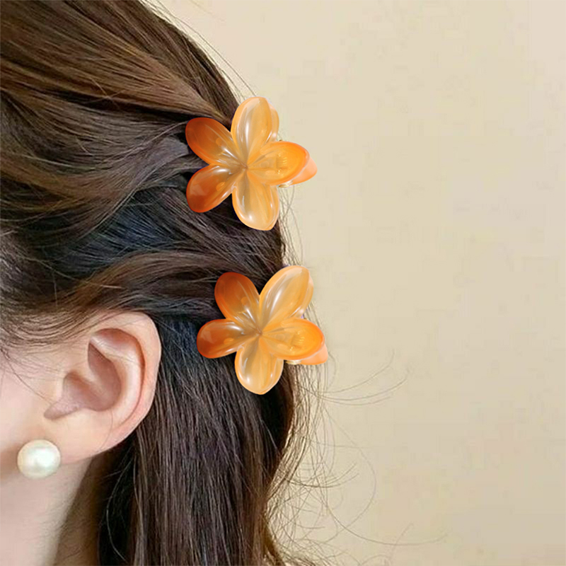 Clip para garra de cabello de plástico con inyección de mármol de plumeria suave