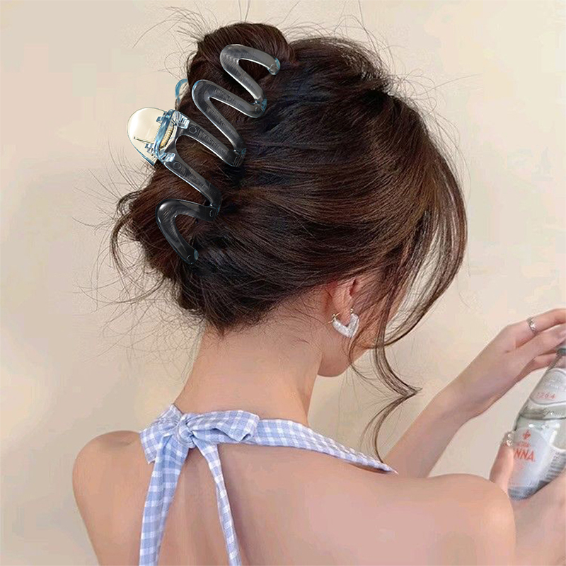 Clip para garra de cabello de plástico con inyección curva