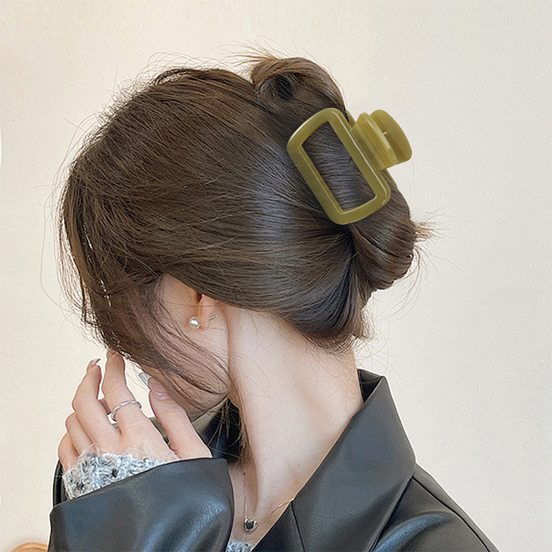 Clip de pinza para el cabello de plástico con inyección trapezoidal redondeada