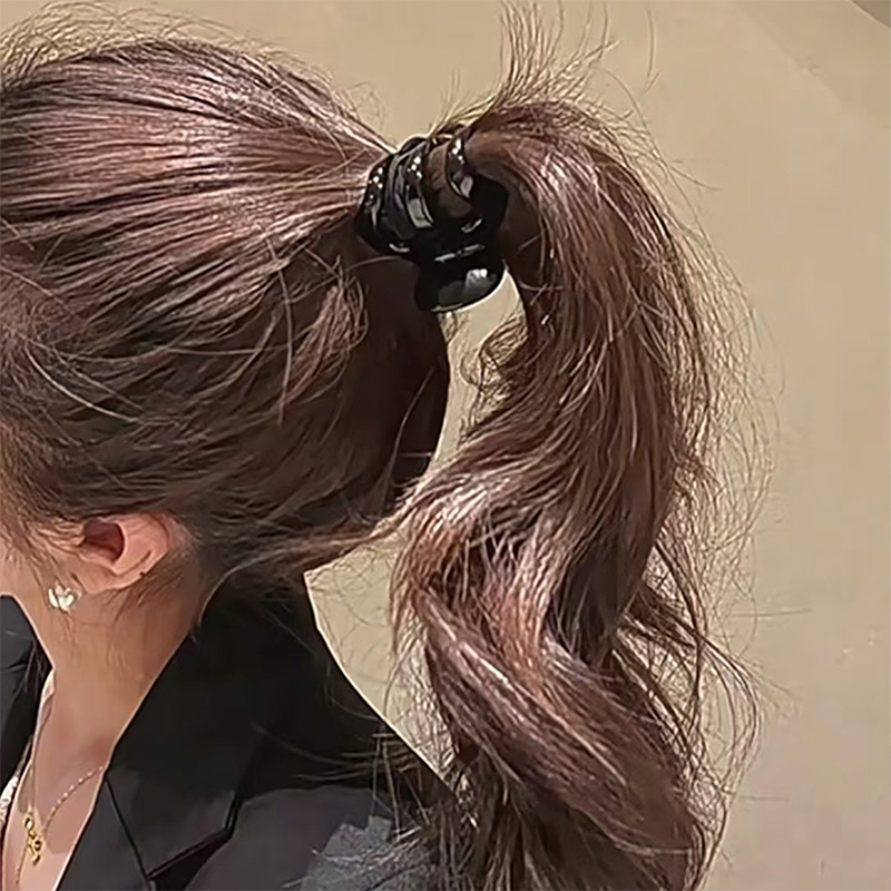 Clip para garra de cabello de plástico con inyección brillante de calabaza