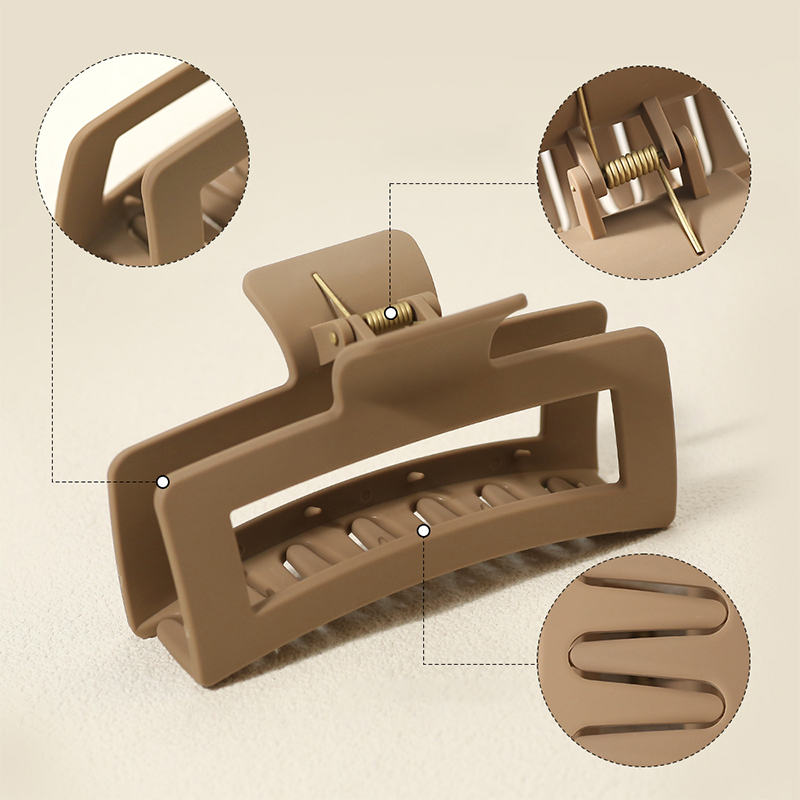 Clip rectangular de plástico para garras de cabello inyectado