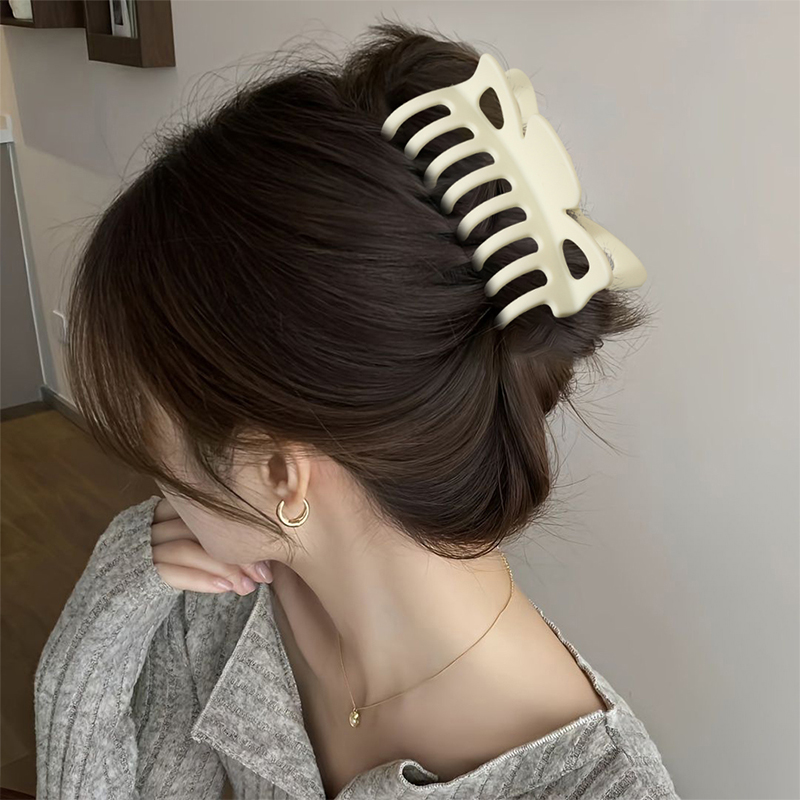 Clip para garra de cabello de plástico de inyección suave de goma con quilla de mariposa