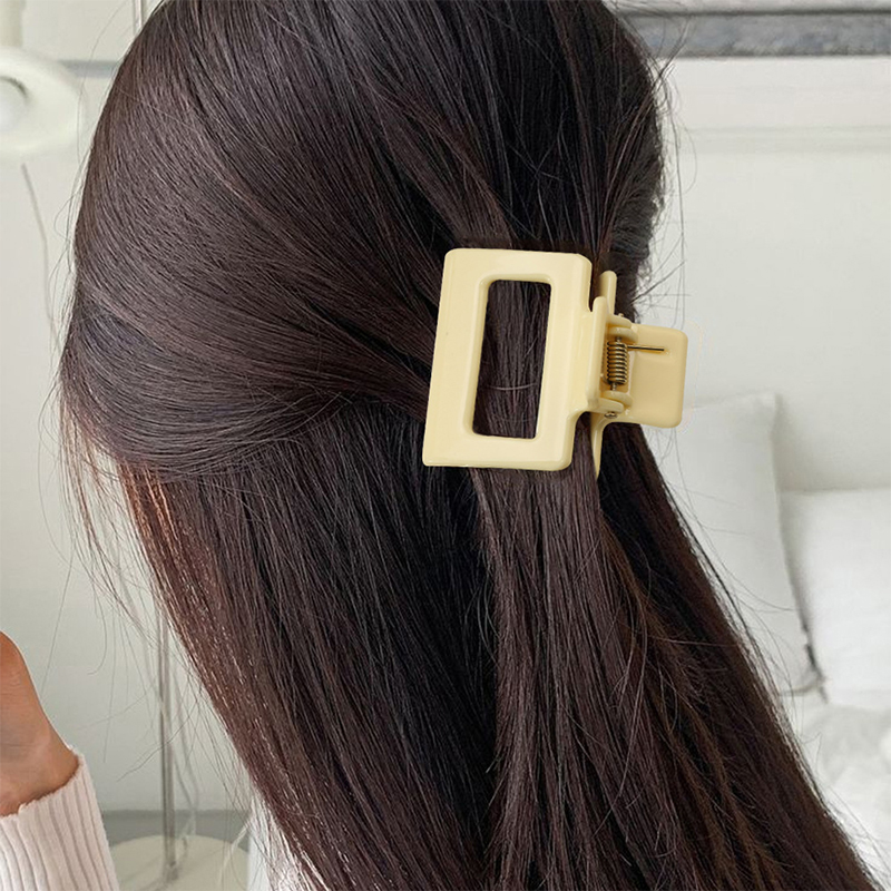 Clip cuadrado de plástico para garras de cabello inyectado con mango