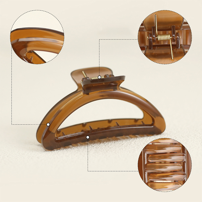 Clip para garra de cabello de plástico inyectado hueco semicircular