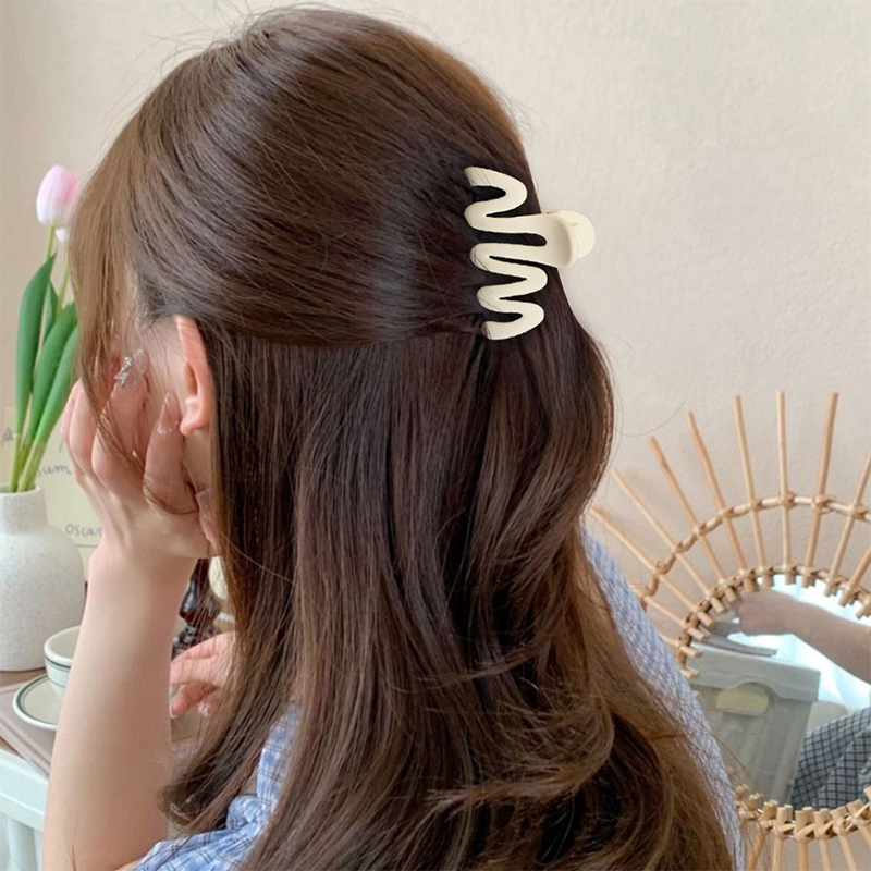 Clip para garra de cabello de plástico con inyección de glaseado curvo