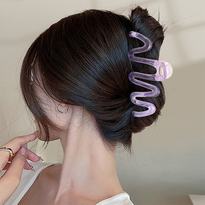 Clip para garra de cabello de plástico con inyección curva