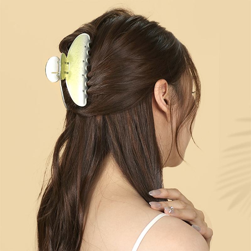 Clip largo para garra de cabello de plástico inyectado en forma de abanico