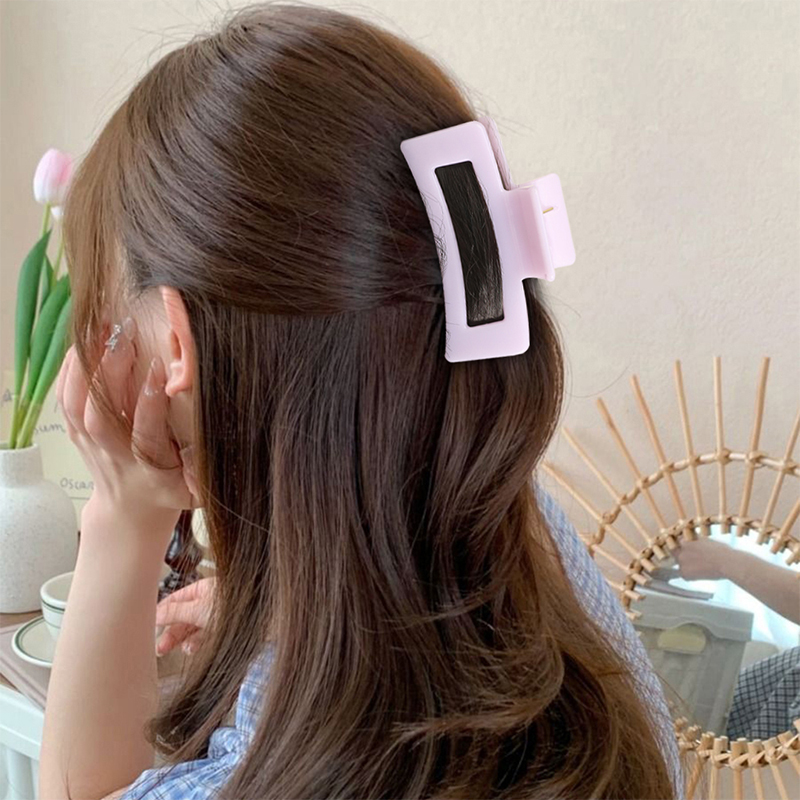 Clip para garra de cabello de plástico con inyección rectangular redondeada