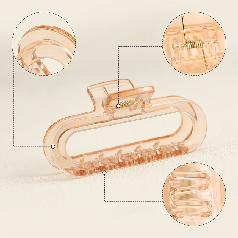 Clip ovalado de plástico para garras de cabello inyectado
