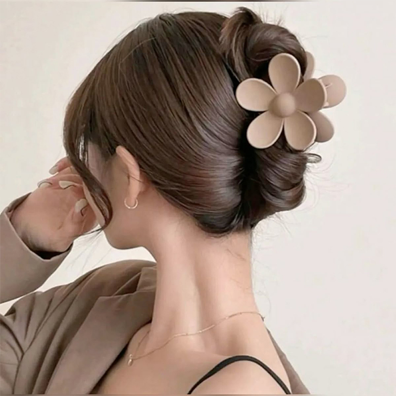 Clip de plástico para garras de cabello con inyección de flores de cinco metales