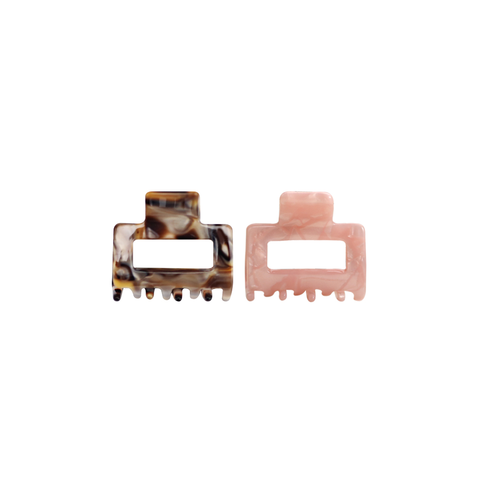 Clip rectangular para garras de acetato para el cabello con apertura central