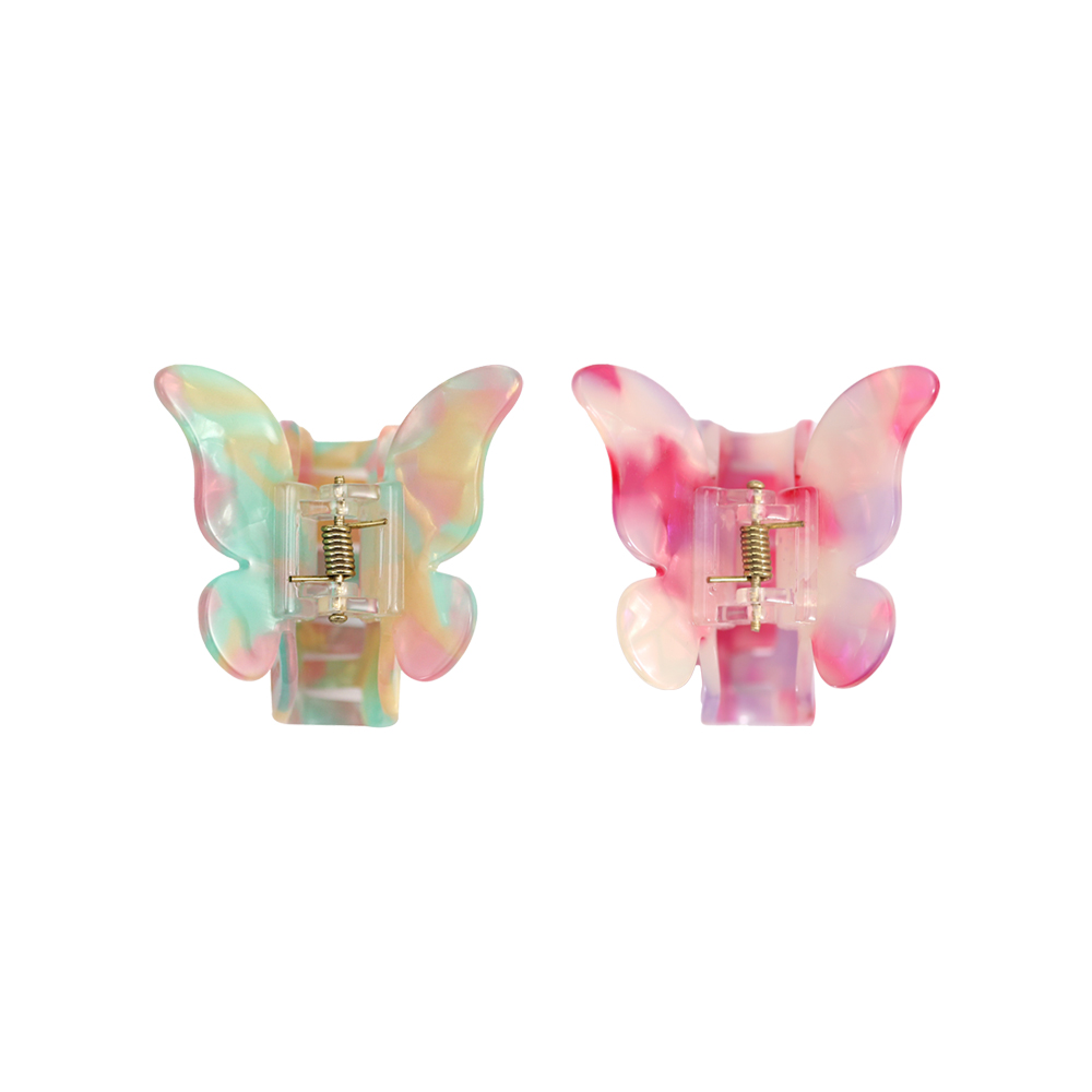 Clip para garra de cabello con acetato de apariencia de mariposa de colores